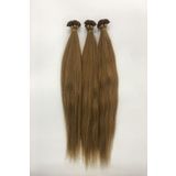 HalitCan HairKing Birinci Sınıf Yüzde Yüz Gerçek Insan Saçı Açık Kumral 8/1 Saç Rengi 50 cm 100 Adet Mikro Kaynak