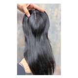 HalitCan HairKing İpek Taban Tek Kat Tepelik – 65cm Doğal Renk Özbek Saçı – 70gr – 3 Tokalı – %100 Gerçek İnsan Saçı