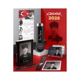 Halk Kitabevi Kişiye Özel 2026 Atatürk Kalpaklı Ajanda-Ayyıldız Duvar Takvimi-Metal Kalem ve Dereceli Termos