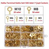 Halka Terminal Kablo Seti 540 Adet 6 Çeşit İzolesiz