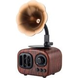 Hall Breathe Beyaz Retro Mini Ahşap Gramofon Bluetooth Hoparlör, Şık ve Taşınabilir Ses Deneyimi