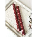 Halley Concept Bordo Yuvarlak Formlu Dekoratif Şamdan Mumu 2'li Set 21 cm