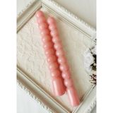 Halley Concept Pembe Yuvarlak Formlu Dekoratif Şamdan Mumu 2'li Set 21 cm