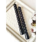Halley Concept Siyah Yuvarlak Formlu Dekoratif Şamdan Mumu 2'li Set 21 cm