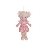 Halley Oyuncak 40 Cm Kare Desenli Pembe Elbiseli Bez Bebek