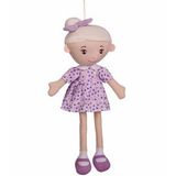 Halley Oyuncak 50 Cm Kalp Desenli Mor Elbiseli Bez Bebek