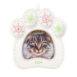 Hallmark Keepsake Noel Süsleme 2024, Pretty Kitty 2024 Fotoğraf Çerçevesi, Porselen, Evcil Hayvan Hediyeleri