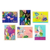 Hallmark Teşekkür Kartı Çeşitliliği, Tropik Hayvanlar (Zarflı Çeşitli Teşekkür Notları - Çita, Llamas, Zebralar, Flamingolar, Kuşlar)