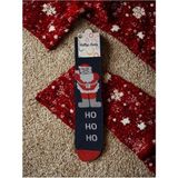 Hallop Socks Noel Baba Figürlü Dokuma Yılbaşı Çorap - Standart - 166-Lacivert