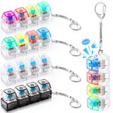 Halloscume 4 Adet Klavye Yetişkin Fidget Oyuncak Tıkırtı Oyuncak 4'ü 1 Arada Klavye Fidget Anahtarlık Küp Mekanik Anahtar Düğme Tıkırtı Stres Giderici Ofis Okul Ev için Hediye (Şeffaf Renk)