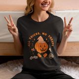 Halloween Bal Kabağı Baskılı Standart Kalıp Bisiklet Yaka Pamuklu Kadın Tshırt - Siyah - XL