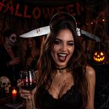 Halloween Bıçak Modeli Taç Cadılar Bayramı Kostüm Parti Aksesuarı Dekoru