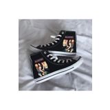 Halloween Black Pink Görsel Baskılı Siyah Bilekli Spor Ayakkabı Çocuk Sneaker
