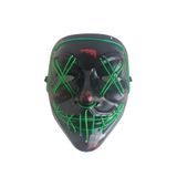 Halloween Cadılar Bayramı Maske Işıklı Pilli Yeşil Telli Korku Maskesi