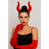 Halloween Cadılar Bayramı Taç Malefiz Kırmızı Çift Boynu Parti Kostümü Maleficent Taç