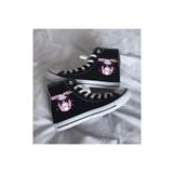 Halloween Çince Kuromi Baskılı Siyah Bilekli Spor Ayakkabı Çocuk Sneaker