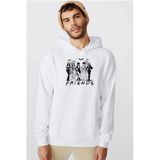 Halloween Friends Beyaz Erkek 3İp Kapşonlu Sweatshirt