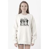 Halloween Friends Beyaz Kadın 2ip Sweatshirt