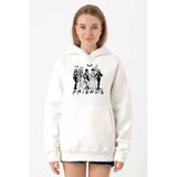 Halloween Friends Beyaz Kadın 3İp Kapşonlu Sweatshirt