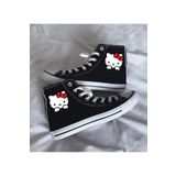 Halloween Hello Kitty Baskılı Siyah Bilekli Spor Ayakkabı Çocuk Sneaker
