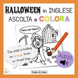 Halloween in Inglese: Ascolta e Colora: Libro di Attività Bilingue con Audio per Bambini dai 5 anni | Vocabolario e Comprensione Orale (Inglese Ascolta Colora)