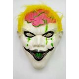 Halloween Maske Palyaço Pembe Beyin Sarı Saç