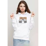 Halloween Mickey Ghost Beyaz Kadın 3İp Kapşonlu Sweatshirt