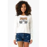 Halloween Mickey Ghost Ekstra Uzunkol Sweatshirt Ekru