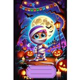 Halloween Mummy Notebook: Quaderno a Quadretti 5x5 | Quaderno Appunti | Quaderno a Tema Halloween | Notebook | Copertina flessibile Lucida | 100 pagine | Formato A5