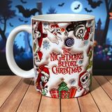 Halloween Nigthmare Before Christmas Tasarım Kupa Hediyelik Premium Mug - Beyaz - 330 ml