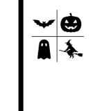 Halloween Pictograms - Notebook for Children and Adults | Sketchbook with Ghost, Witch, Pumpkin and Bat Motifs: Writing and Drawing Book | Size 6” x 9” | 100 Blank White Pages