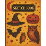 Halloween Sketchbook: 8.5 x 11 in | 110 Pages | Plain Cream Paper Drawing Book with Matte Cover | Spooky Pumpkin and Witch Themed Sketch Notebook – Heartmia Seasonal Sparks