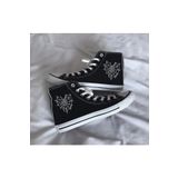Halloween Spider Web Baskılı Siyah Bilekli Spor Ayakkabı Çocuk Sneaker