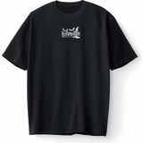 Halloween Yarasa Balkabağı Cadı Şapkası ve Süpürge Oversize Unisex Tişört T-Shirt - Siyah - XL