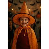 Hallowen pelerin şapka Turuncu Örümcek Ağlı