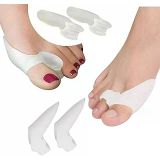 Halluks Valgus İçin, Ayak Başparmak Duruş Düzeltici, Rahatlatıcı, Ayırıcı, Sürtünme Engelleyici, Yastıklama Silikon Bunyonlar(1 Çift Yan Parmak Geçmeli + 1 Çift Yan Parmak Makaralı /2 ÜRÜN BİR ARADA)