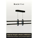 Halo Füme 4000K Lineer Led Sarkıt Avize – Kumandalı Dim Edilebilir – Yukarı & Aşağı Işık