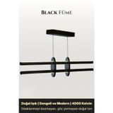 Halo Füme Lineer LED Sarkıt Avize – Kumandalı Dim Edilebilir – Yukarı & Aşağı Işık