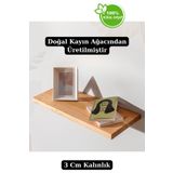 Halohope Büyük Boy Ahşap Açık Renk Dekoratif Tasarım Duvar Raf Düzenleyici Kütüphane Kitaplık Banyo Ve Mutfak