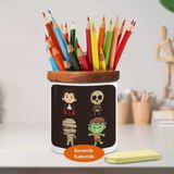 Haloween Minik Sevimli Çocuklar Ahşap Seramik Kalemlik-214712171 - Beyaz