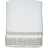 Halsa Aby Pamuklu Bej Bordürlü Banyo Havlusu 90X150 cm - Beyaz - Bej - Standart