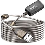 Halsouy USB 2.0 Uzatma Kablosu, Tip A-Erkek - Dişi Aktif Tekrarlayıcı Uzatma Kablosu Oyun Konsolları, Yazıcı, Kamera ile Uyumlu (100 ft)