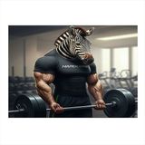 Halter Kaldıran Zebra Figürü Hediyelik Ahşap Tablo 25cmX 35cm