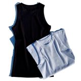 Halter Yaka, 2'li Kaşkorse Kumaş -Siyah ve Beyaz Renk- Fitilli Esnek Kadın Bluz-Atlet (Siyah-Beyaz, XL)