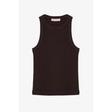 Halter Yaka Basic Fitilli Atlet Koyu Kahve