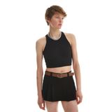 Halter Yaka Crop Atlet Siyah