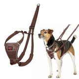 HALTI çekme önleyici koşum takımı - tasma kayışından çekmeyi durduracak profesyonel köpek koşum takımı, Ayarlanabilir, Yansıtıcı ve Nefes alabilir, Küçük Köpekler için (S Boy, Derin Ceviz)