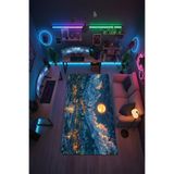 Halura Manzara Gamer Desenli Kaymaz Taban Makinede Yıkanabilir Gaming Oyuncu Gamer Genç Odası Halısı