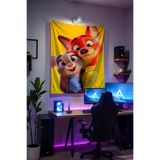 Halura Zootropolis Zootopia Duvar Örtüsü– Kaliteli Kumaş, Gamer Oda Dekoru Tapestry Duvar Halısı