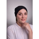 Halven Siyah Pratik Hazır Geçmeli İç Bone Viskon Kumaş Çapraz Boru Tek Bantlı 3005_01